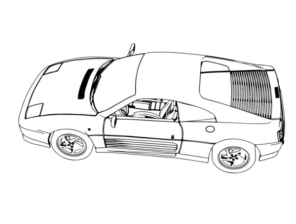 Эскиз Спортивного Автомобиля Белом Фоне Вектора — стоковый вектор