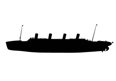 siluet gemi titanik vektörü