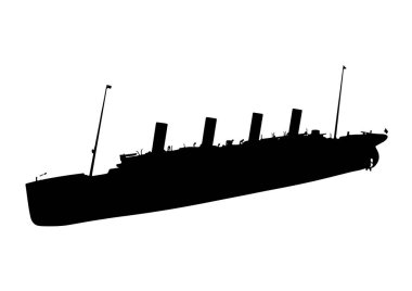 siluet gemi titanik vektörü