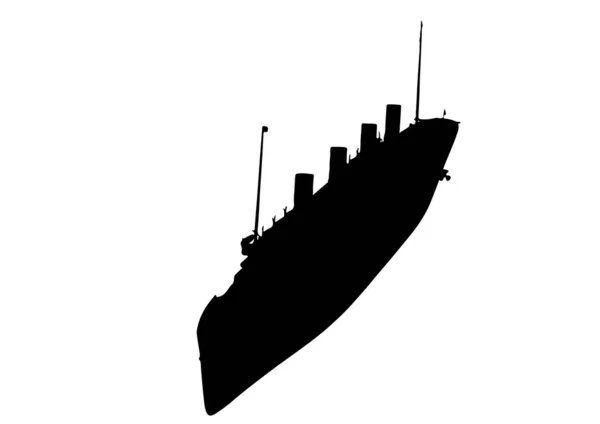 Silhouette Schiff Titanic Vektor — Stockvektor
