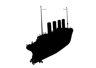 siluet gemi titanik vektörü