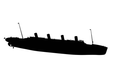 siluet gemi titanik vektörü