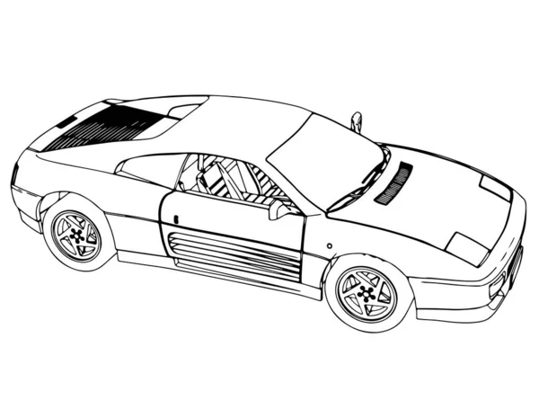 Σκίτσο Του Σπορ Αυτοκινήτου Λευκό Φόντο Διάνυσμα — Διανυσματικό Αρχείο