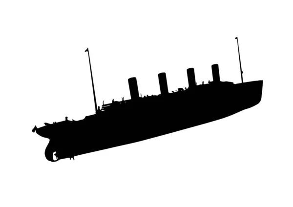 Silhouette Schiff Titanic Vektor — Stockvektor