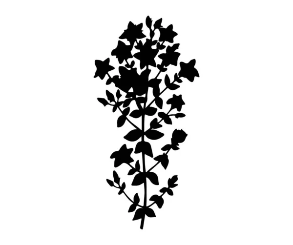 Silhouet Bloem Planten Vector — Stockvector