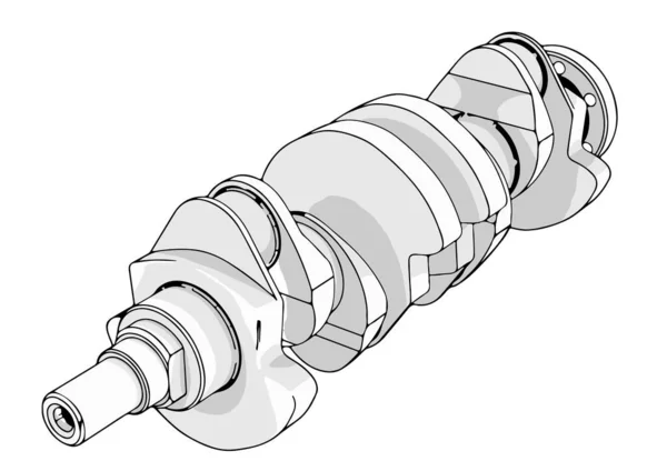 Vector Del Cigüeñal Sobre Fondo Blanco — Vector de stock