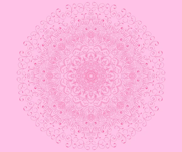 Ornamento Circular Sobre Fondo Rosa — Vector de stock