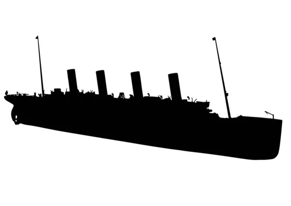 Silhouette Schiff Titanic Vektor — Stockvektor