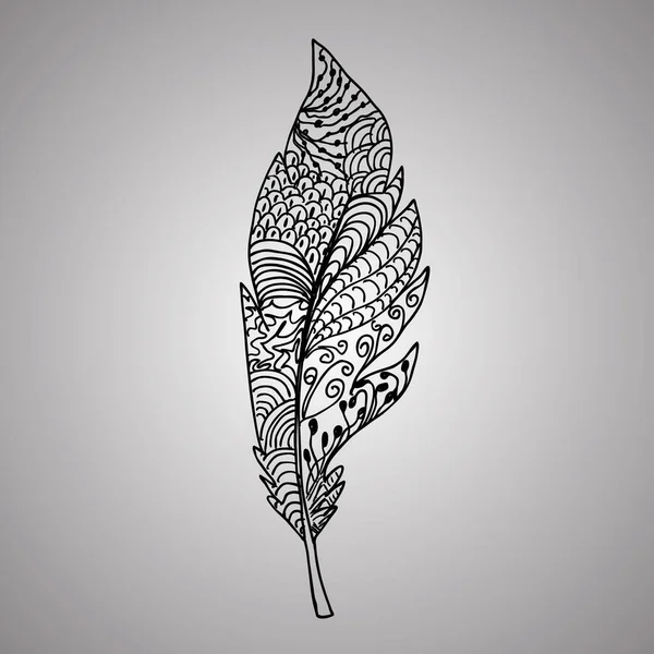 Pluma Patrón Ornamento Icono — Vector de stock