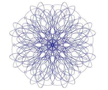 Beyaz arkaplanda mavi dairesel süs