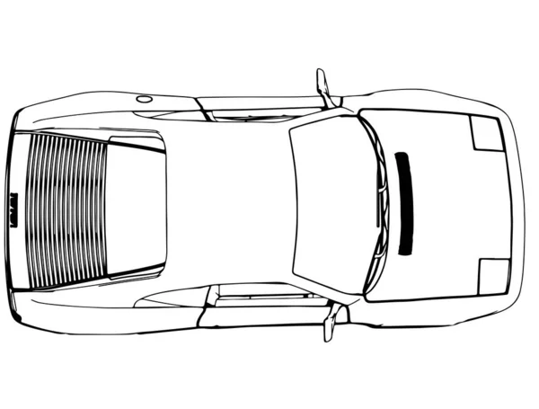 Schets Van Sportwagen Een Witte Achtergrond Vector — Stockvector