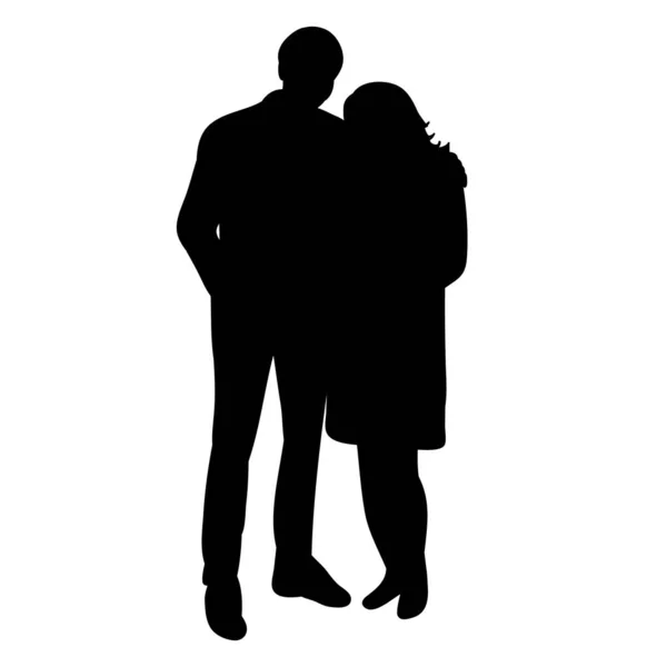 Silhouette Mann Und Frau Vektor — Stockvektor