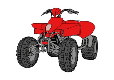 kırmızı dörtlü bisiklet vektörü