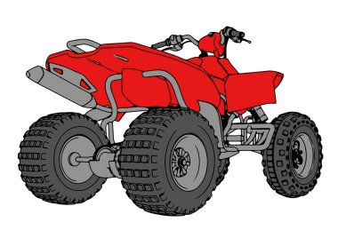 kırmızı dörtlü bisiklet vektörü