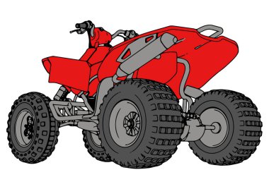 kırmızı dörtlü bisiklet vektörü