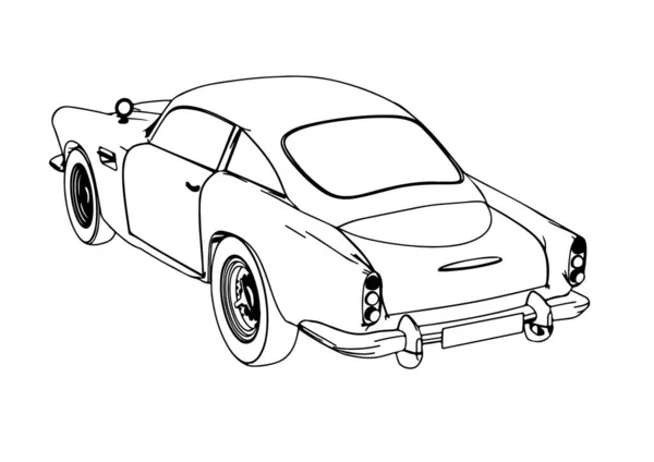 Ескіз Ретро Автомобіль Вектор — стоковий вектор