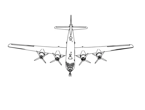 Skizze Eines Isolierten Vektors Für Militärflugzeuge — Stockvektor