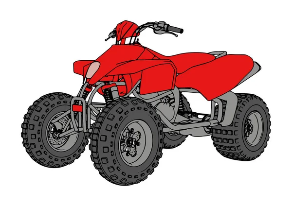 Roter Quad Vektor — Stockvektor