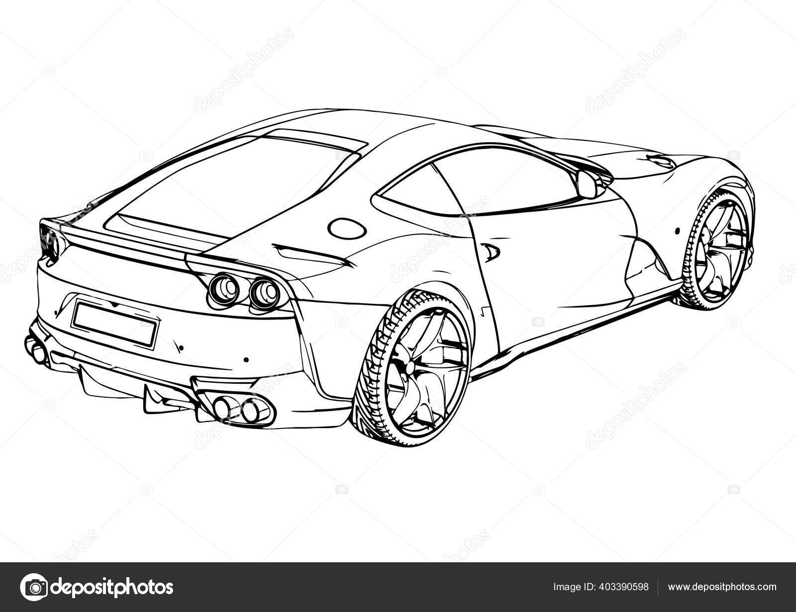 Sports Car Model Drawing Royalty-Free Stock Image - Storyblocks