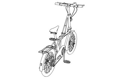 Beyaz arkaplanda bisiklet vektörü çiz