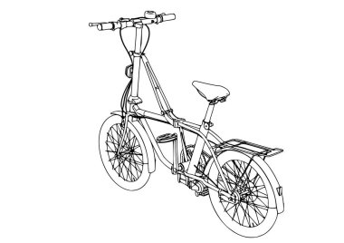 Beyaz arkaplanda bisiklet vektörü çiz