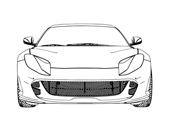 Sketch Sports Car Fast Vector — Stock Vector