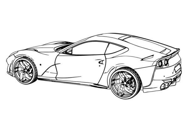 Ескіз Спортивного Автомобіля Швидкий Вектор — стоковий вектор
