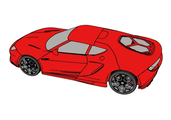 Roter Sportwagenvektor — Stockvektor
