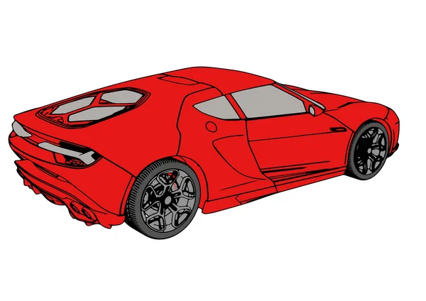 Vector Coche Deportivo Rojo — Archivo Imágenes Vectoriales