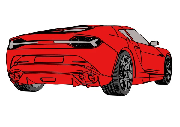 Vecteur Voiture Sport Rouge — Image vectorielle