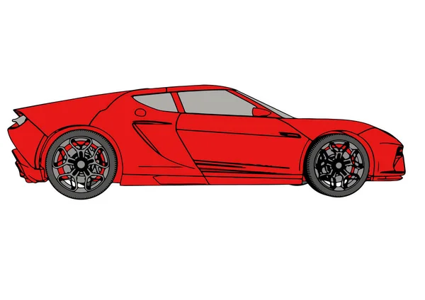 Vektor Rød Sportsbil – stockvektor