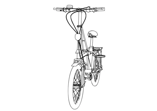 Bosquejo Bicicleta Vector Sobre Fondo Blanco — Vector de stock