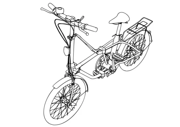 Bosquejo Bicicleta Vector Sobre Fondo Blanco — Vector de stock