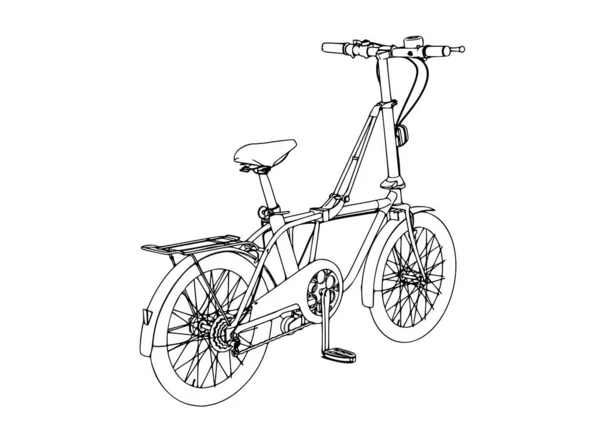 Croquis Vecteur Vélo Sur Fond Blanc — Image vectorielle