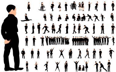 Çocuk vektörü, silueti oyun, atlama, koleksiyon