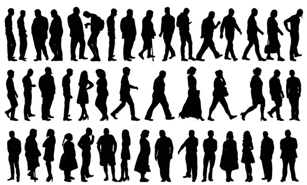 Silhouette People Collection Set — Stock Vector