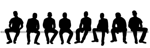 Vector silhouette of seated men set