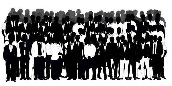 Foule Silhouettes Hommes Affaires — Image vectorielle