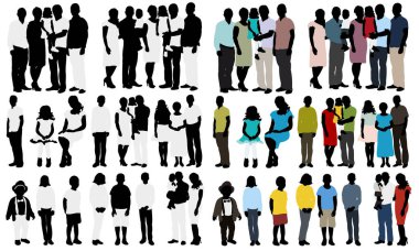 Siluet, bebekli büyük aile, siluet koleksiyonu.