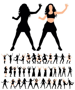 soyutlanmış siluet insanlar dans, koleksiyon, set