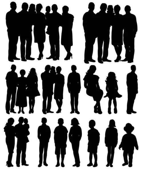 Silhouette Noire Collection People — Image vectorielle