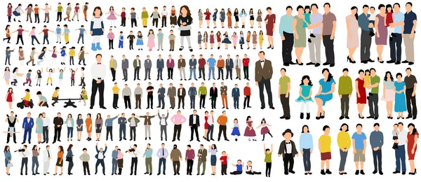 Vector Isometrically Isolated People Flat Style — Stock Vector