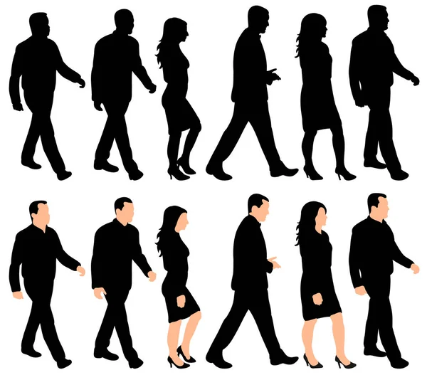 Vector Isolated Silhouette People Collection — Stock Vector