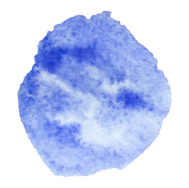  izole, mavi suluboya lekesi