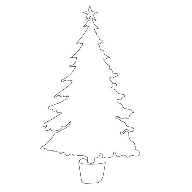  izole, noel ağacı bir sıra, yeni yıl