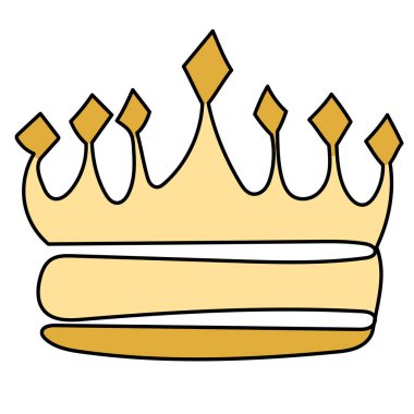 vektör, izole, altın taç, minimal tasarım, simge