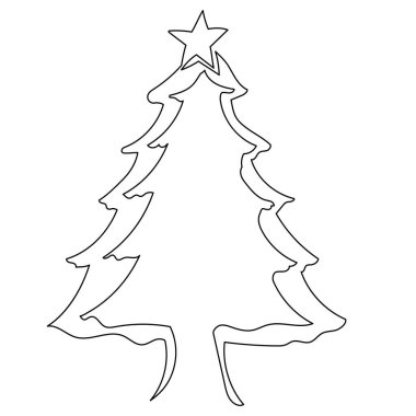 vektör, izole, noel ağacı tek sıra, yeni yıl