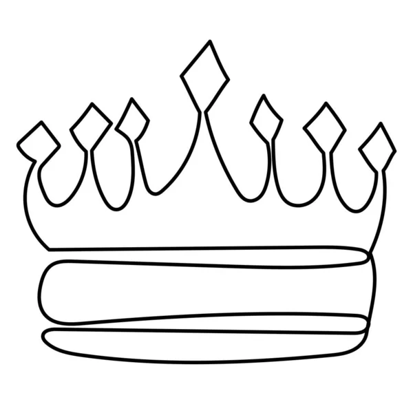 Одна Лінія Креслення Корони Мінімальний Дизайн — стоковий вектор