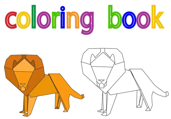 Livre Coloriage Lion Vecteur — Image vectorielle