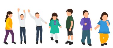 münzevi, çocuklar hazır, düz stil